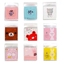 25/50 stücke 10x10cm Nette Cartoon Geschenke Taschen Cookie Verpackung Selbst klebenden Kunststoff Taschen Für Kekse Süßigkeiten lebensmittel Kuchen Paket