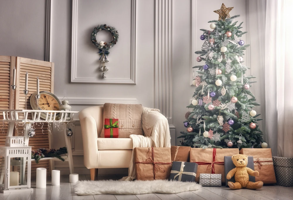 

horizontal christmas decorations photography backdrops christmas background photo background christmas backdrop XT-5999