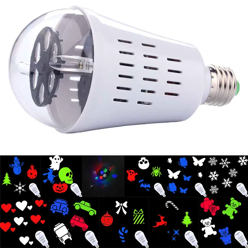 E26 E27 LED Проекция вращающиеся лампочки для сцены хрустальный шар свет дискотека