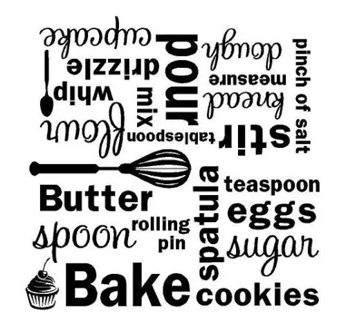 Mezclador de COCINA Hornear Subway Art Letras de Vinilo