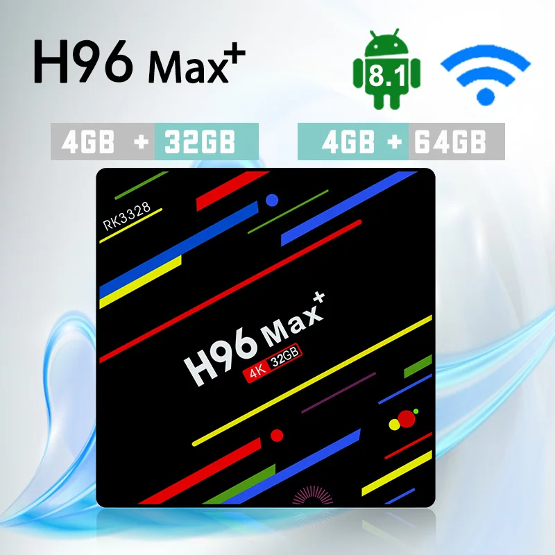 Горячая H96 MAX плюс умные телевизоры коробка Android 8 1 Rockchip RK3328 4 ГБ 32 64 USB 3 0 К к Google