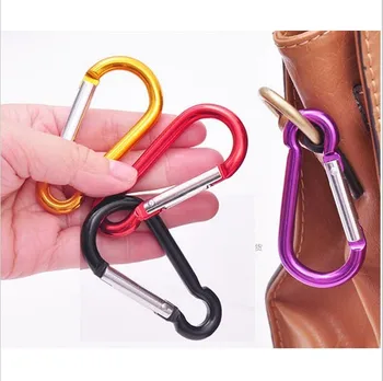 

6Pcs 5# Aluminum Spring Carabiner Hook Clip Snap Hanger Keychain Sport Key Ring Camping Hiking Not for Climbing 4*47mm