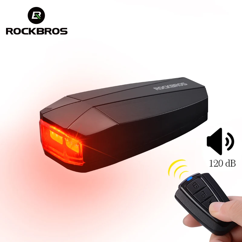 Top ROCKBROS Cycling Waterproof Anti Theft Bike Bicycle Smart Taillight Lamp Alarm Remote Control Safe Flashlight Bike Accessories 0