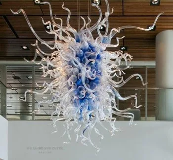 Luxury Italian Style Blue Color Murano Glass LED Chandelier with led lights for Home Hotel Decoration | Освещение