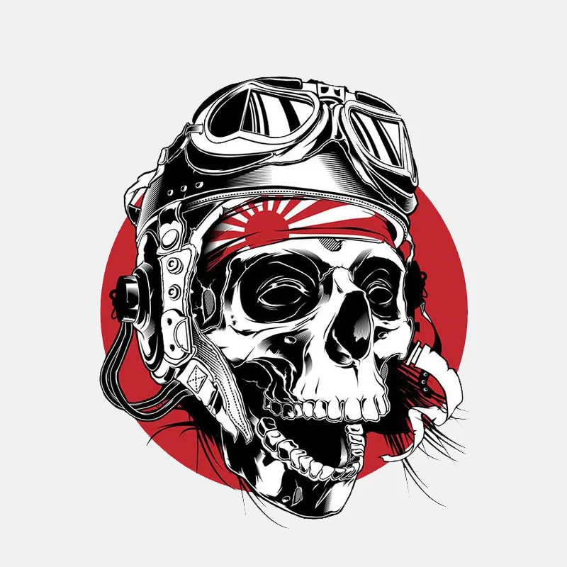

HotMeiNi Funny Car Sticker JDM Style Skull Head Car Accessories Vinyl Decal 10.8CM*13CM