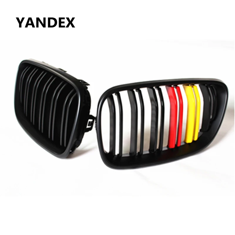 

German flag type racing grille 2-slat kidney grill for BMW 2014 2015 2016 2 Series 2-door F22 F23 F87