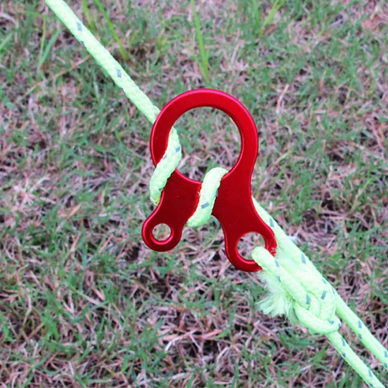 5 Pcs/Lot Camping Tent Cord Rope Fastener Line Runner Carabiner Hook Hanger Tightener Outdoor Tool