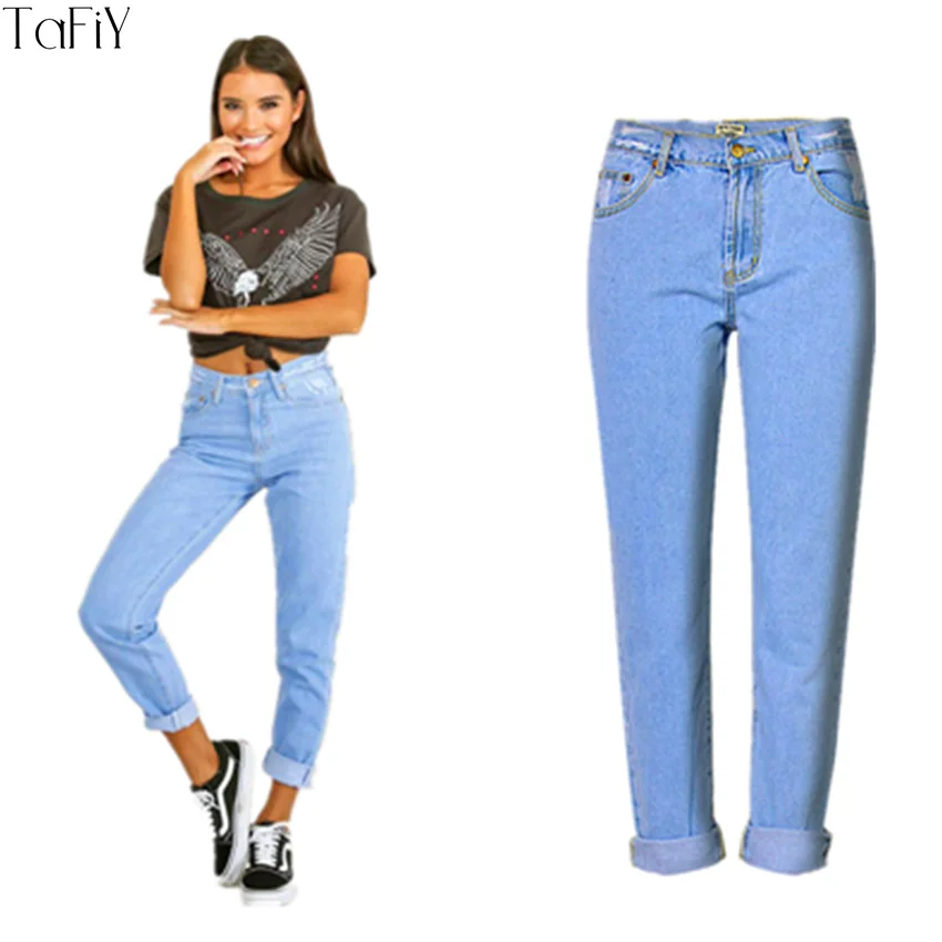 TaFiY 2017 Jeans Women Ankle Length Pants High Waist