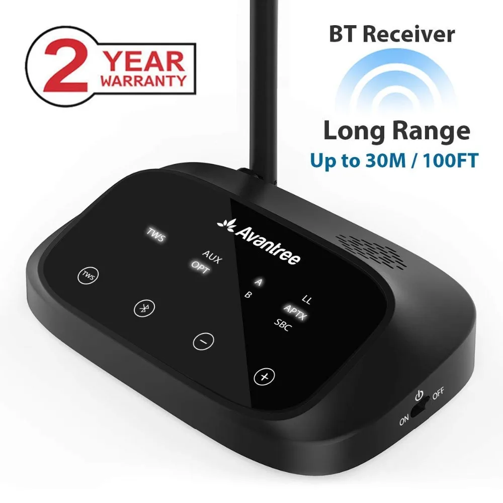 Avantree LONG RANGE Bluetooth Receiver for OPTICAL & 3.5mm Audio Home Stereo & Speakers Voice