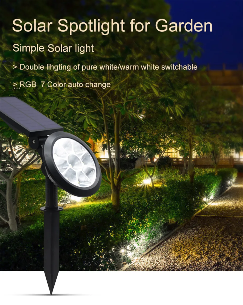 9LED Солнечная лампа, солнечный светильник для газона, для улицы, для сада, двора, ландшафтного украшения, водонепроницаемый, IP55, для безопасности дома, Ночной Настенный светильник