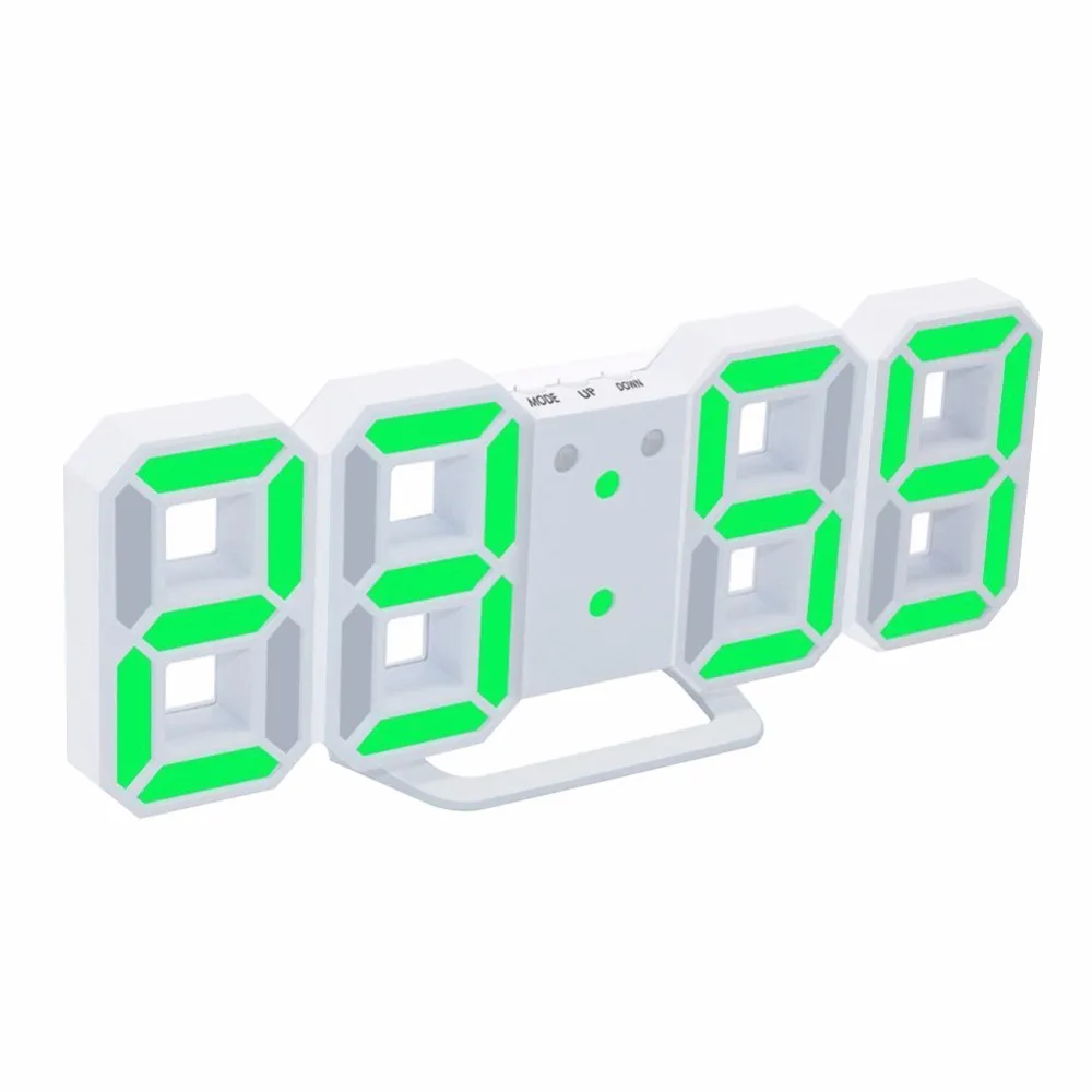 

LED Digital Clock 3D Shelf Desk Clock With Adjustable Brightness Wall Mounted Electronic Clock Upgrade Version With Night Light