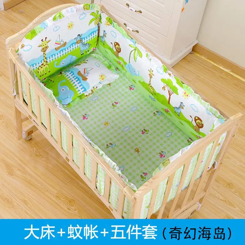 Maobaole детская кровать для новорожденных из цельного дерева без лаков Экологичная детская кроватка-колыбель кровать переменный стол можно сплести большой - Цвет: fy15