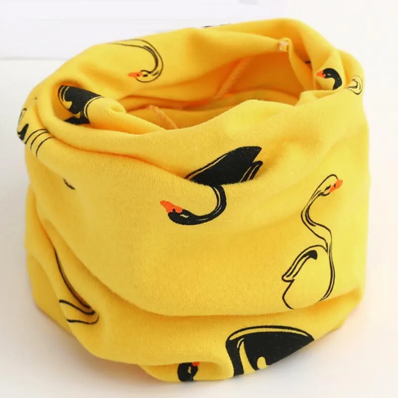 swan yellow Хлопковый детский шарф Bufandas на весну для девочек, детский шейный платок, волшебный круглый воротник детский шарф на осень и зиму - Цвет: swan yellow