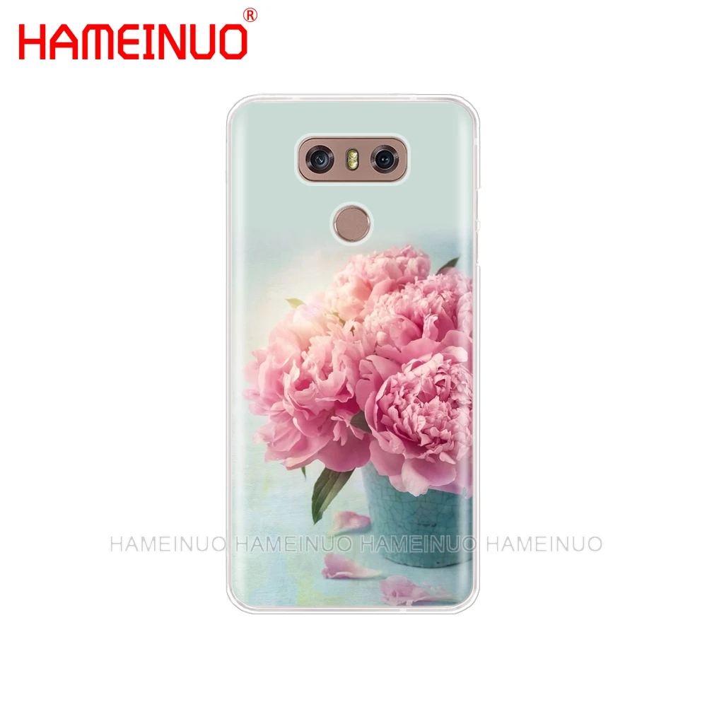 HAMEINUO цветок розовый пион чехол для телефона LG G7 Q6 G6 MINI G5 K10 K4 K8 2017 2016 X POWER 2 V20 V30