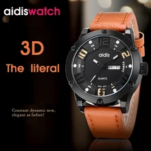 addies top fashion men business quartz leather band watch luxury waterproof wristwatch relogio masculino montre homme 