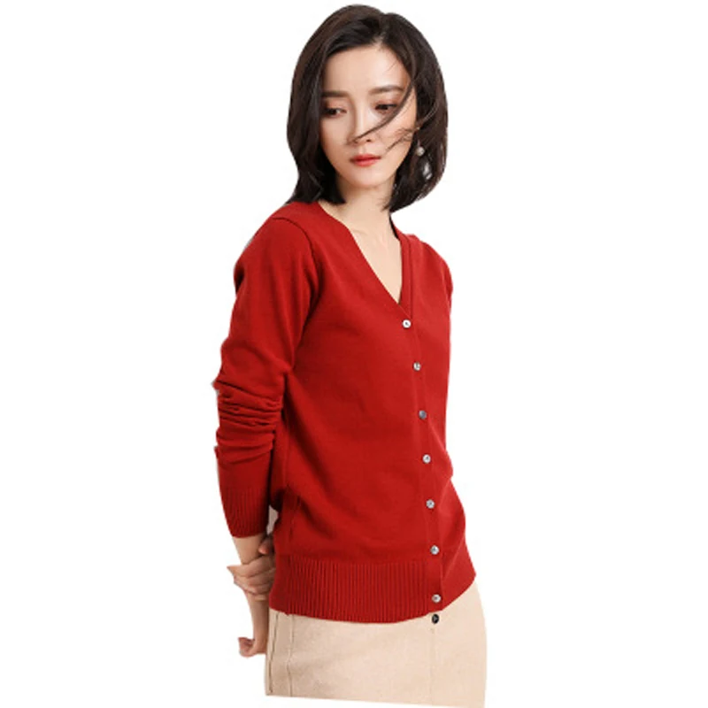 2019 spring and autumn sweater women short Knitted Shirt Large Size loose long sleeve single breast sweater cardigan women