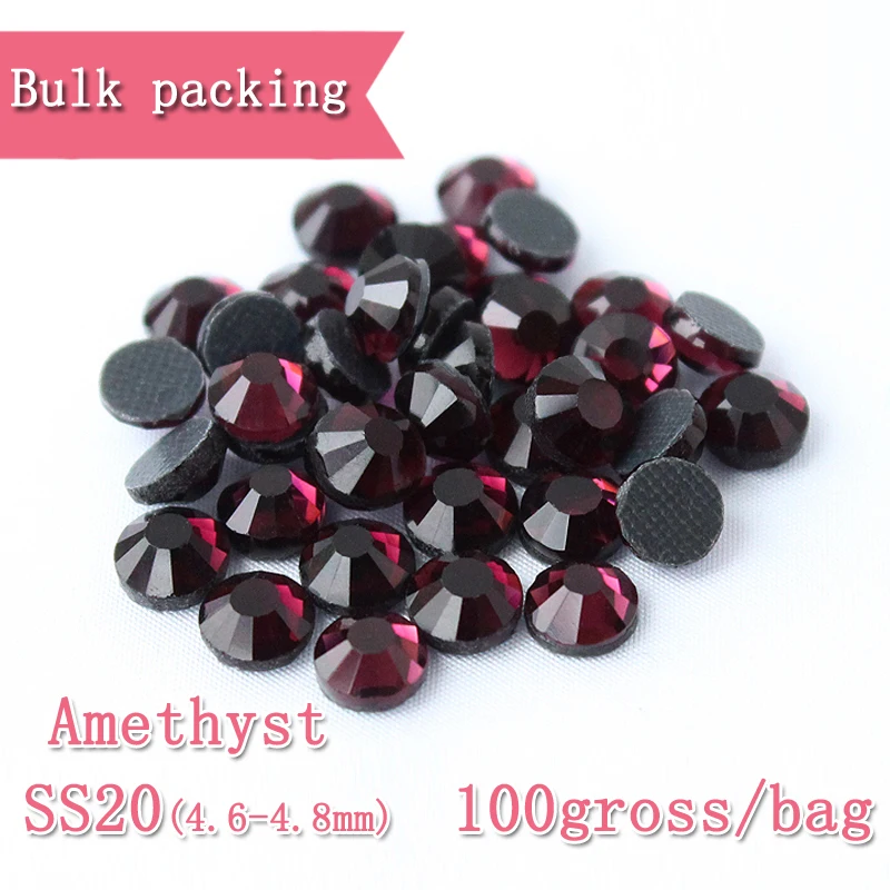 Bulk packing Hot fix Rhinestones SS20 Amethyst DMC Rhinestones DIY Iron