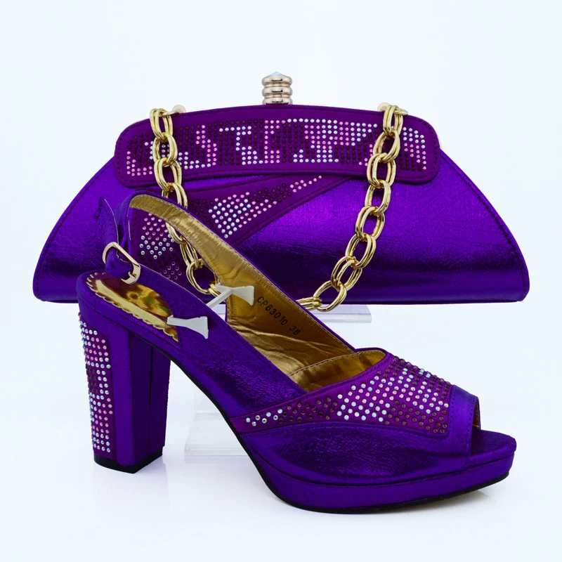 purple shoes and bag