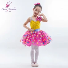 Переливающийся блесток спандекс лиф производительность ребенок Балетная пачка для девочек для выступления Балетный костюм Туту