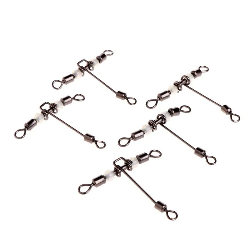 

Rolling Swivel 5 Pcs W/ Luminous Beads Fishing Stainless Steel Set Mini Replace^