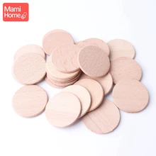 Mamihome 60 шт. 36 мм пищевой класс деревянные диски монеты круги круглый плоский необработанный бук гладкие орфографические игры деревянный Прорезыватель