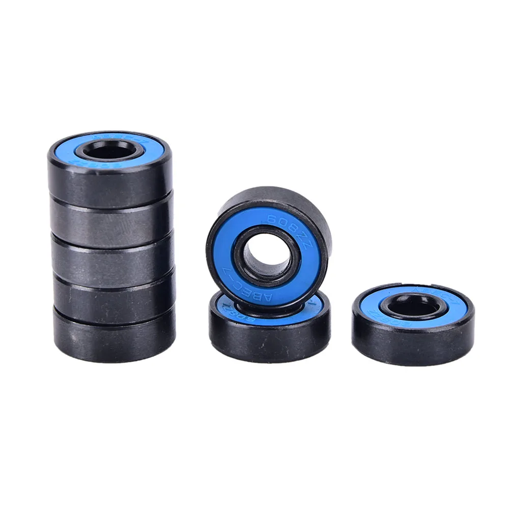 8pcs 608RS Steel Skate Skateboard Integrated Spacer Bearings 8*22*7 mm  Blue 
