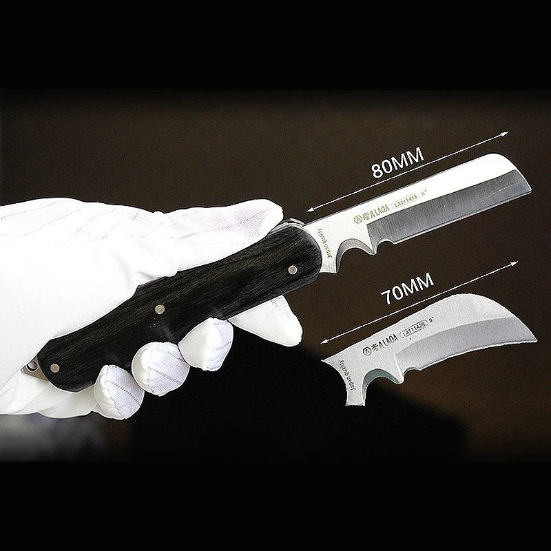 LAOA Stainless Steel Cable Cutter Wire Stripping Professional Electrician Knife Tools wooden handles Folding Knife