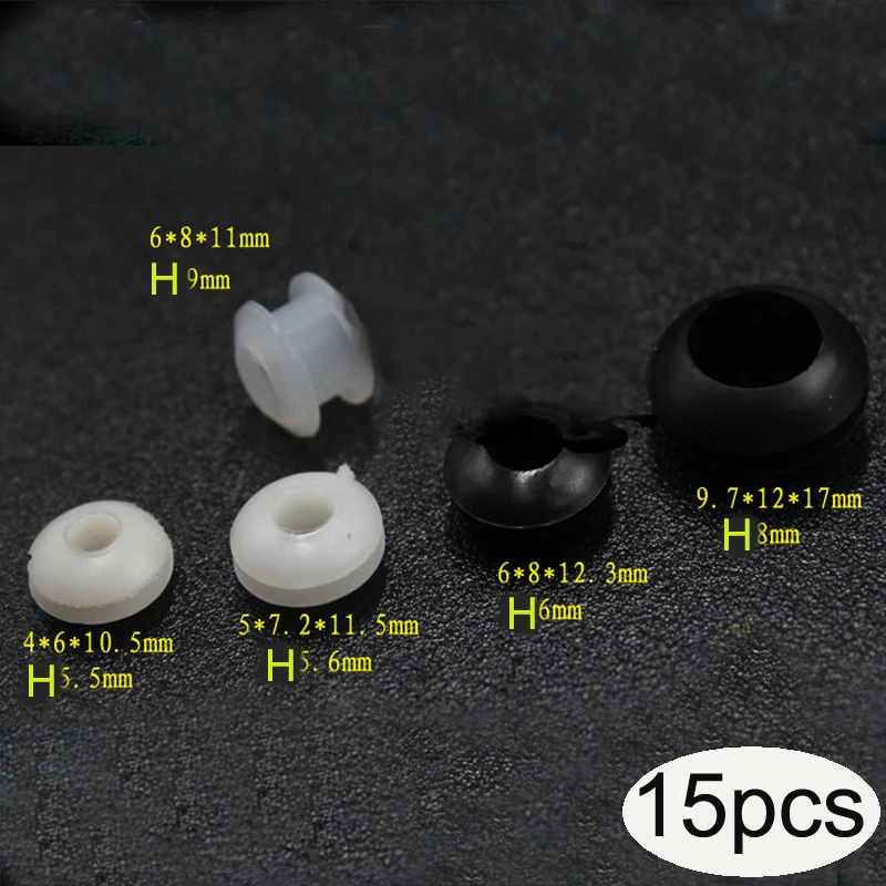 

15PCS RC Boat Stern Shafting Silicone Seal Sleeves Waterproof Ring Bushing Gasket Inner Diameter 4/5/6/9.7mm White or Black