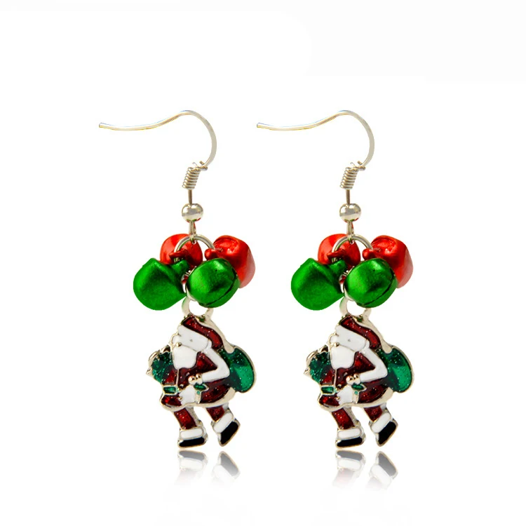 Europe United States retro earrings Santa Claus Earrings Enamel Christmas earrings Xmas Christmas Gift For Friend EH045