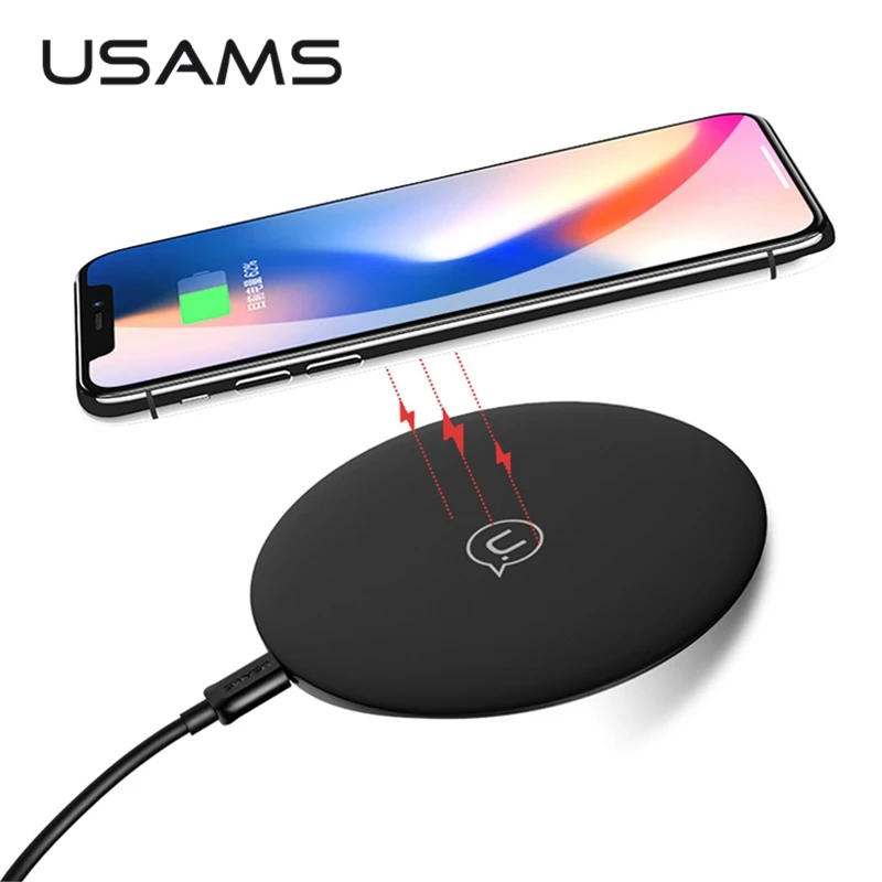 Qi Беспроводное зарядное устройство для samsung S9 S8 NOTE 8 USAMS металлическая
