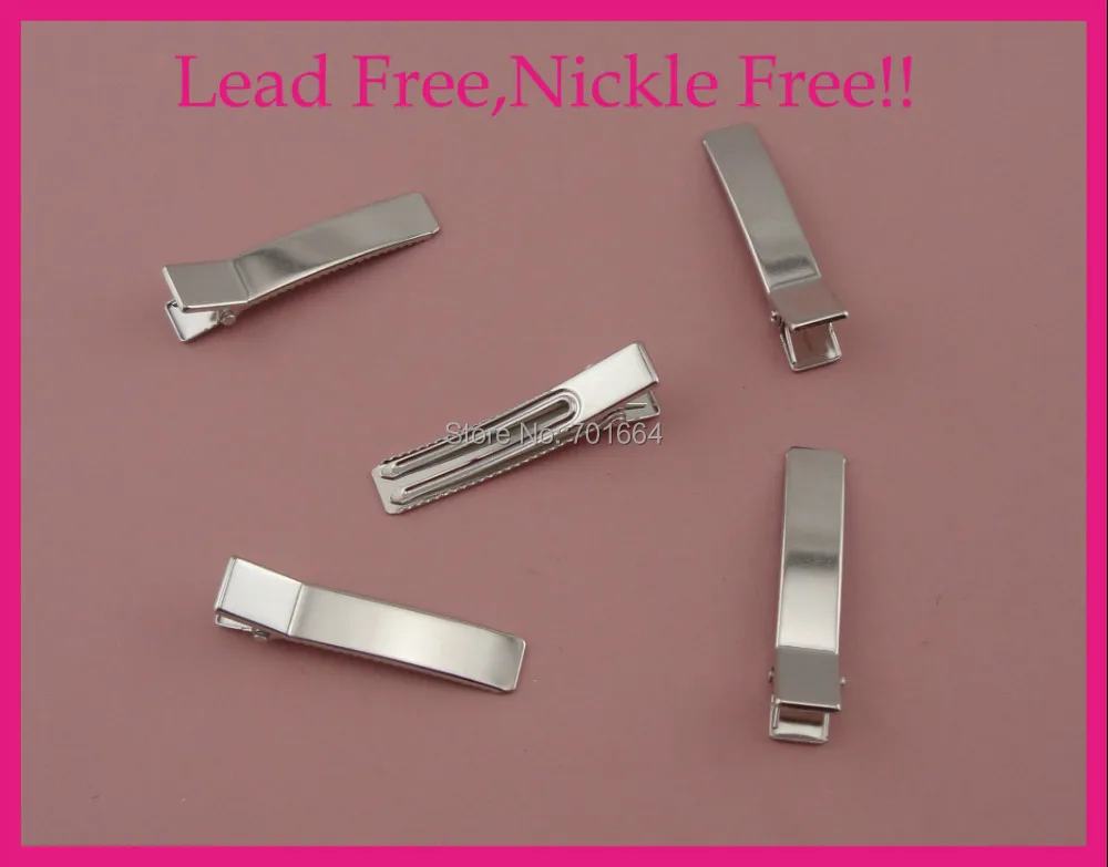 

50PCS 4.8cm 1.85" Silver finish Rectangle plain Metal Alligator Clips with double prongs lead free,nickle free,wholesale