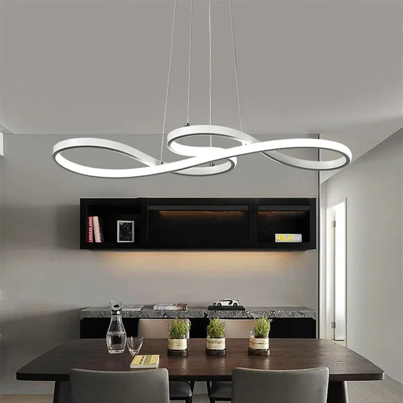  Modern LED Pendant Lamp Black/White Nordic Hanging Light Creative Note Pendant Light for Bar Table  - 32991069758