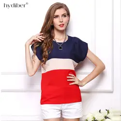 Новый Для женщин s Топы Мода 2018 Для женщин летние Шифоновая блузка плюс Размеры короткий рукав Повседневная рубашка зеленый красный
