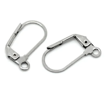 

Hot 10Pairs Silver Color Stainless Steel Earrings Wire Findings 18mmx10mm(6/8"x 3/8") (Over $115 Free Express)