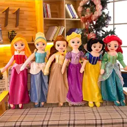 Мягкие Диснея Принцесса плюшевые игрушечные куклы принцесса Белль Аврора Ариэль Золушка Белоснежка модель подарки для девочек на день