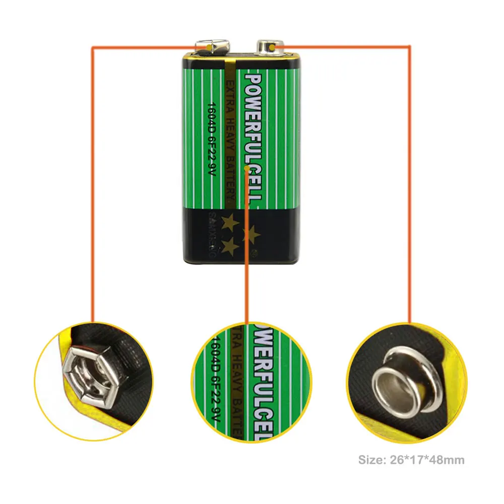 Новые 4x6F22 Новые щелочные батареи 9 в ламинированные Углеродные Аккумуляторы для сигнализации Беспроводной микрофон ртуть свободный длительный срок службы