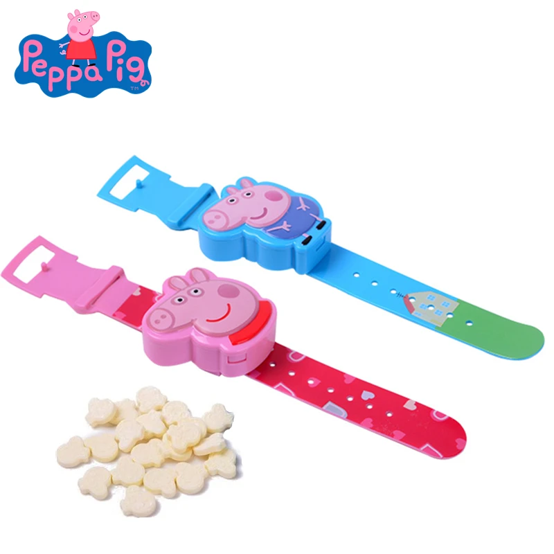 

Original Peppa Pig New Milk Candy Watch Toy Cartoon Pattern Action Figure Model Milk Candy Snack Girl Children Birthday Gift