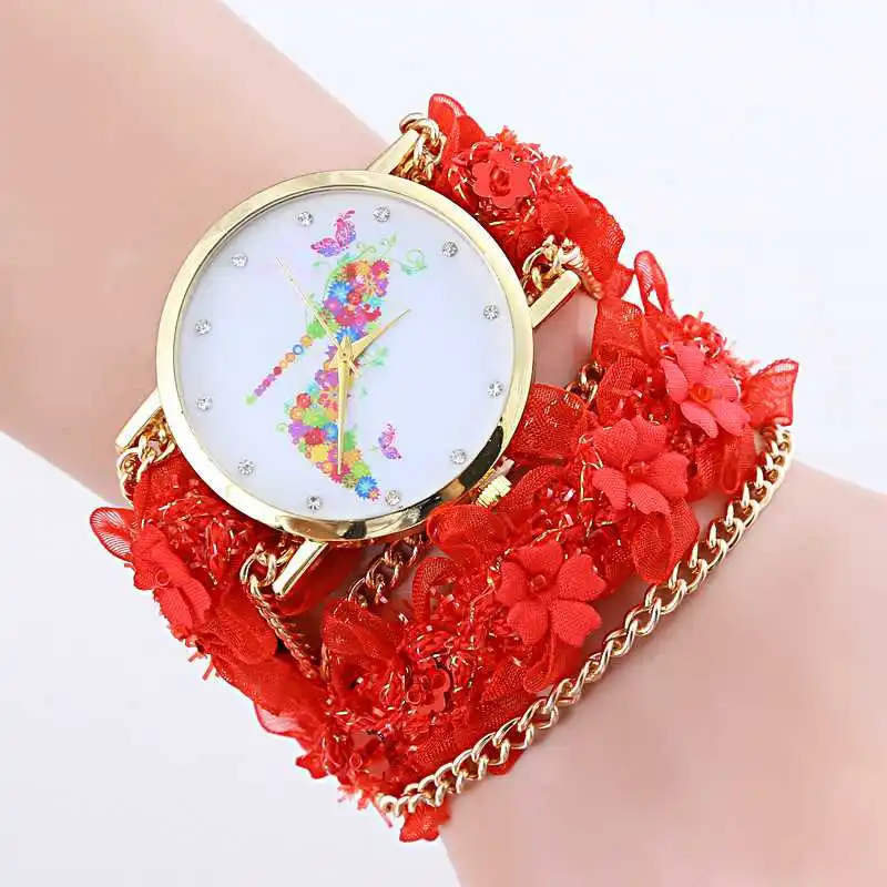 

Women Watch Fashion Ladies Quartz Clock Rose Gold Steel Wristatches Flower Bracelet Clock Female Gift Exquisite Reloj