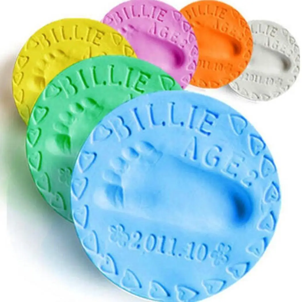 Детская мягкая глина отпечаток руки отпечаток синий, фиолетовый, красный, зеленый, белый отпечаток пальца 0-2 лет DIY игрушка