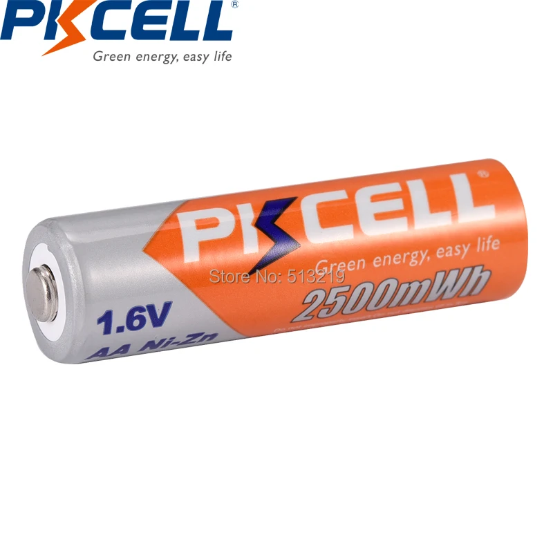 6 шт PKCELL 2500mWh 1,6 V Ni-Zn AA аккумуляторные батареи