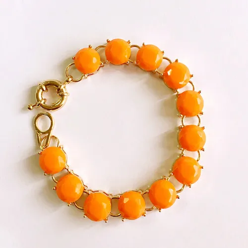 AD-sl20126/милая девушка/горячая Распродажа неоновый цвет маленькая версия браслет в горошек 1 см - Окраска металла: orange epoxy