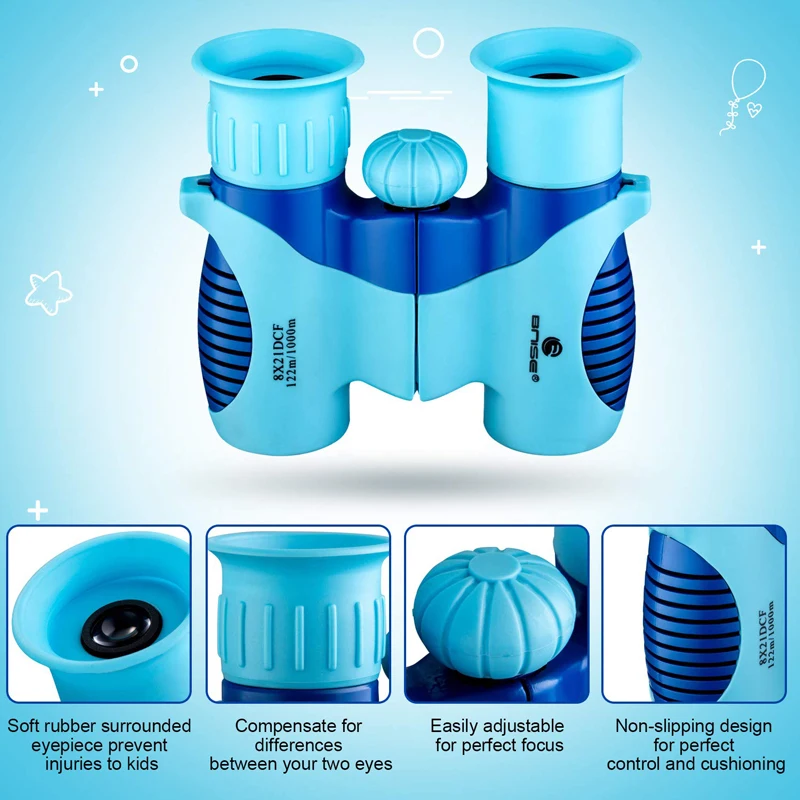 Бинокль BNISE для детей, подарок, компактный дизайн, 8X21, идеально подходит для игр на открытом воздухе, игрушки для мальчиков и девочек