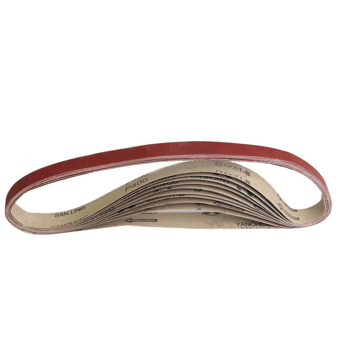 DWZ 10 Pack 760*25mm 1" * 30" 400 Grit Brown Alumina Sanding Belts For Sander Tool