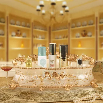 

European dressing table storage box, large resin cosmetic box, storage box, desk top remote controller