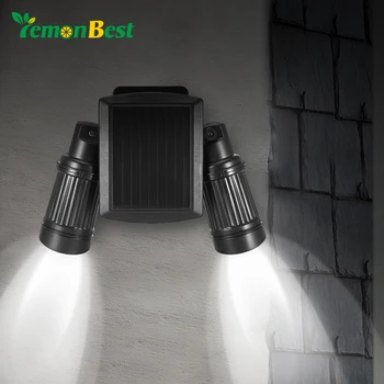 

Solar PIR Motion Sensor Light 14 LED Spotlight Dual Head Rotate 360 Wall Mounted Security Light for Outdoor Garden Yard Walkway