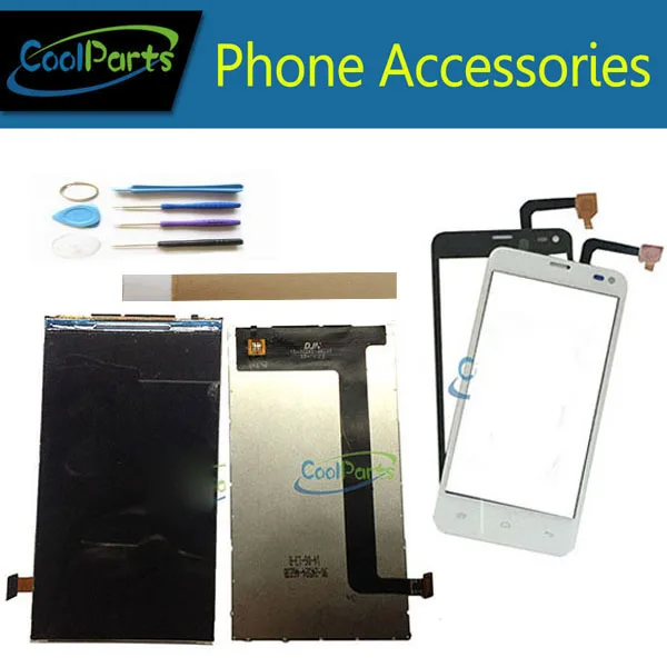 

1PC/Lot High Quality For Fly IQ 4416 IQ4416 LCD Display With Touch Screen Digitizer Black White Color With Tools Tape