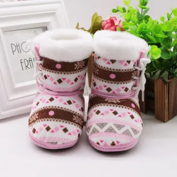 

Baby Children Winter Warm Boots Booties Girl Princess Prewalker Soft Bottom Anti-slip Crib Snow Bebe Shoes Footwear