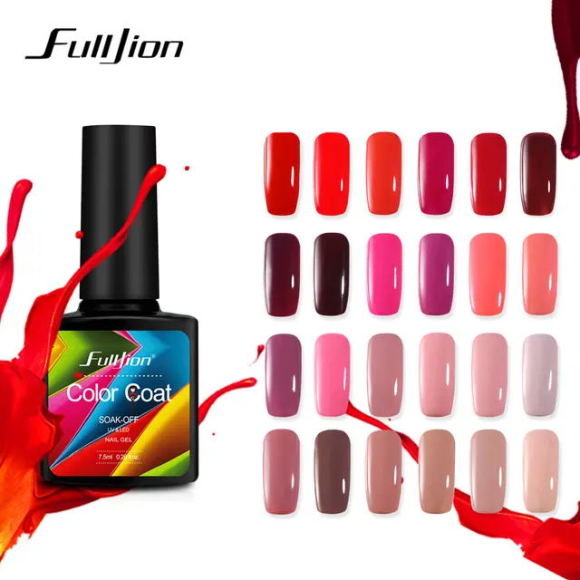 Fulljion Nail Gel Polish Soak Off UV LED Gel Nail Lacquer Long Lasting Beauty Salon Nail Art Gel Polish Hybrid Gel Varnishes