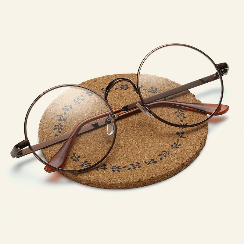 

Big Frame Metal Round Optical Glasses Trendy Transparent Without Degree Eyeglasses Women Men Casual Fashion Eyewear Frames