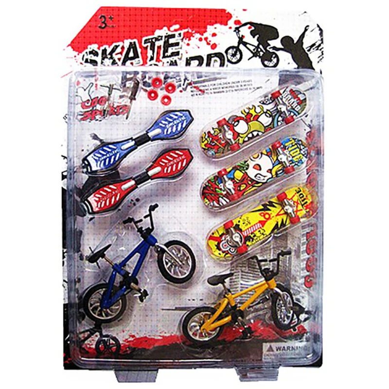 Mini 7 шт./компл. Пальчиковый скейтборд гриф и bmx велосипед игрушка для детей кататься на коньках доски скутер весело новинка подарок